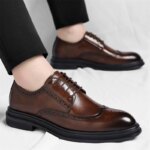 Zapatos de Cuero Brogue para Hombre, Elegantes y Cómodos, Formales para Negocios, Estilo Retro Derby, Diseño Floral Tallado Estilo Británico-sjx26 - Imagen 3