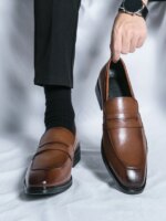 Zapatos de vestir para hombre, zapatos clásicos informales de cuero para negocios, zapatos Oxford Retro formales para boda Social, zapatos de cuero para oficina para hombre - Imagen 6