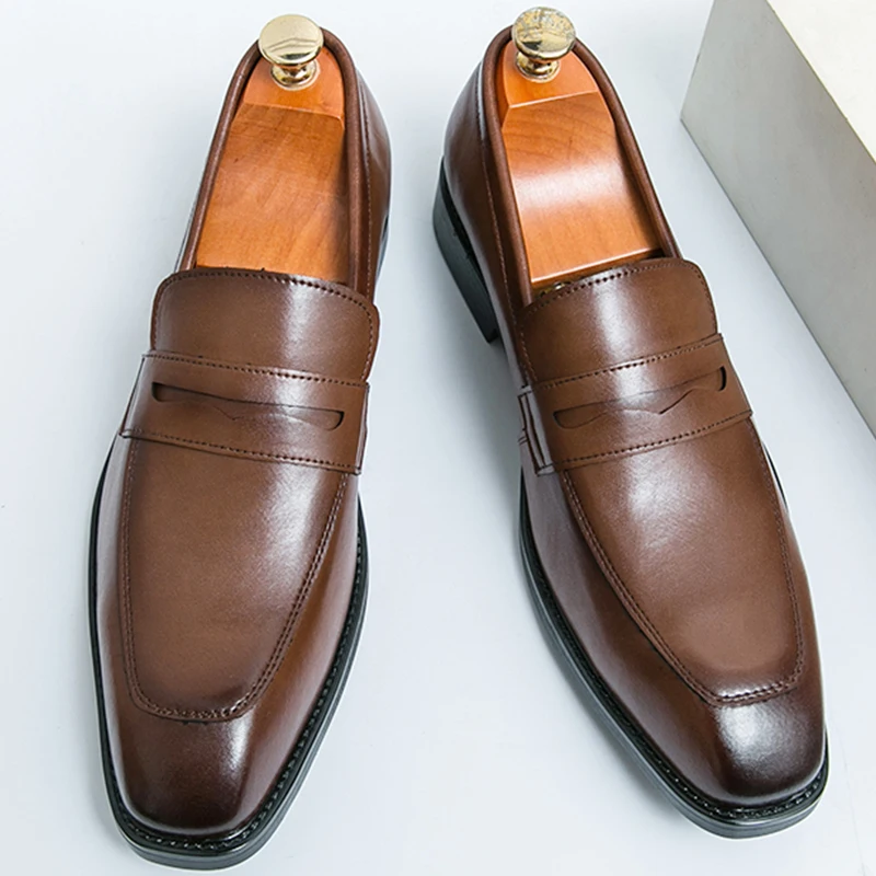 71883-pjuazy.jpg Zapatos de vestir para hombre, zapatos clásicos informales de cuero para negocios, zapatos Oxford Retro formales para boda Social, zapatos de cuero para oficina para hombre - Imagen 1