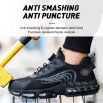 Zapatos de Seguridad con Puntera de Acero para Hombre, Zapatos de Trabajo con Botón Giratorio, Anti-aplastamiento, Anti-pinchazos, Zapatillas de Trabajo - Imagen 2