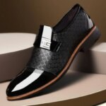 Zapatos clásicos para hombre, zapatos de vestir Buniness, zapatos de cuero antideslizantes para oficina, zapatos Oxford formales para boda, mocasines de trabajo de cuero PU - Imagen 2