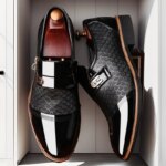 Zapatos clásicos para hombre, zapatos de vestir Buniness, zapatos de cuero antideslizantes para oficina, zapatos Oxford formales para boda, mocasines de trabajo de cuero PU
