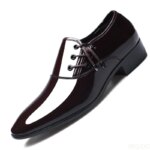 2025 Zapatos formales de negocios de oficina de moda de gran tamaño para hombres Zapatos de boda de hombre brillantes y puntiagudos cómodos de corte bajo para uso diario - Imagen 6
