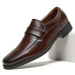 Zapatos de Cuero Desai para Hombre, Modelo Slip-on con Correa Penny, Otoño 2026, para Oficina, Negocios, Uso Diario