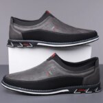 Zapatos de cuero para hombre, estilo caballero, zapatos de oficina de negocios diarios, mocasines planos elegantes para adultos, talla grande 48 49 50 51 52 53 - Imagen 4