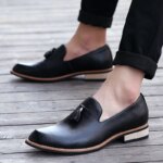 Mocasines de cuero de lujo para hombre, zapatos Brogue con borlas de diseñador, zapatos de boda para hombre, zapatos casuales de moda de alta calidad para hombre, talla grande 38-46 - Imagen 5