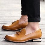 Mocasines de cuero de lujo para hombre, zapatos Brogue con borlas de diseñador, zapatos de boda para hombre, zapatos casuales de moda de alta calidad para hombre, talla grande 38-46 - Imagen 4