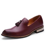 Mocasines de cuero de lujo para hombre, zapatos Brogue con borlas de diseñador, zapatos de boda para hombre, zapatos casuales de moda de alta calidad para hombre, talla grande 38-46