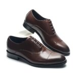 Zapatos de vestir Oxford hechos a mano de cuero genuino para hombre, zapatos clásicos con cordones para oficina y negocios, zapatos formales para fiesta de boda para hombre - Imagen 4