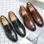 Zapatos formales clásicos para hombre, mocasines de cuero sin cordones, zapatos informales de negocios con borlas para hombre, zapatos de vestir de tendencia para hombre, mocasines planos para hombre - Imagen 6