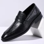 Zapatos de Vestir de Negocios de Talla Grande para Hombre, Color Sólido, Primavera Otoño, Zapatos de Cuero, Moda Masculina, Zapatos Casuales para Boda, Mocasines para Hombre - Imagen 3