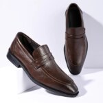 Zapatos de Vestir de Negocios de Talla Grande para Hombre, Color Sólido, Primavera Otoño, Zapatos de Cuero, Moda Masculina, Zapatos Casuales para Boda, Mocasines para Hombre - Imagen 4