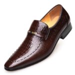 Zapatos de lujo para Hombre, zapatos de vestir con patrón de cuero PU para Hombre, calzado informal social para Hombre, calzado de boda, Zapatos para Hombre 2023 - Imagen 2