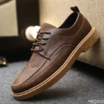 Zapatos de cuero informales para hombre, zapatos de trabajo negros transpirables de verano a la moda, zapatos planos cómodos formales clásicos informales a la moda - Imagen 4