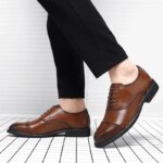 Nuevos zapatos planos de 37-46 para hombre/6CM con elevador, zapatos de cuero formales de negocios, zapatos de traje de boda informales británicos para hombre - Imagen 6