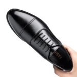 Nuevos zapatos planos de 37-46 para hombre/6CM con elevador, zapatos de cuero formales de negocios, zapatos de traje de boda informales británicos para hombre - Imagen 3