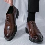 Zapatos Brogue clásicos para hombre, zapatos de cuero de tendencia para bodas y eventos sociales, zapatos de vestir de alta calidad para hombre, zapatos informales de negocios para hombre