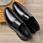 Mocasines de cuero negros para hombre, cómodos, antideslizantes, formales, para negocios, oficina y uso diario. - Imagen 6