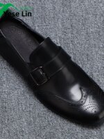 Zapatos de cuero para hombre Brooks, zapatos informales de negocios negros de piel de vaca a la moda, calzado fácil de usar p... - Imagen 3