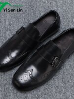 Zapatos de cuero para hombre Brooks, zapatos informales de negocios negros de piel de vaca a la moda, calzado fácil de usar p... - Imagen 4