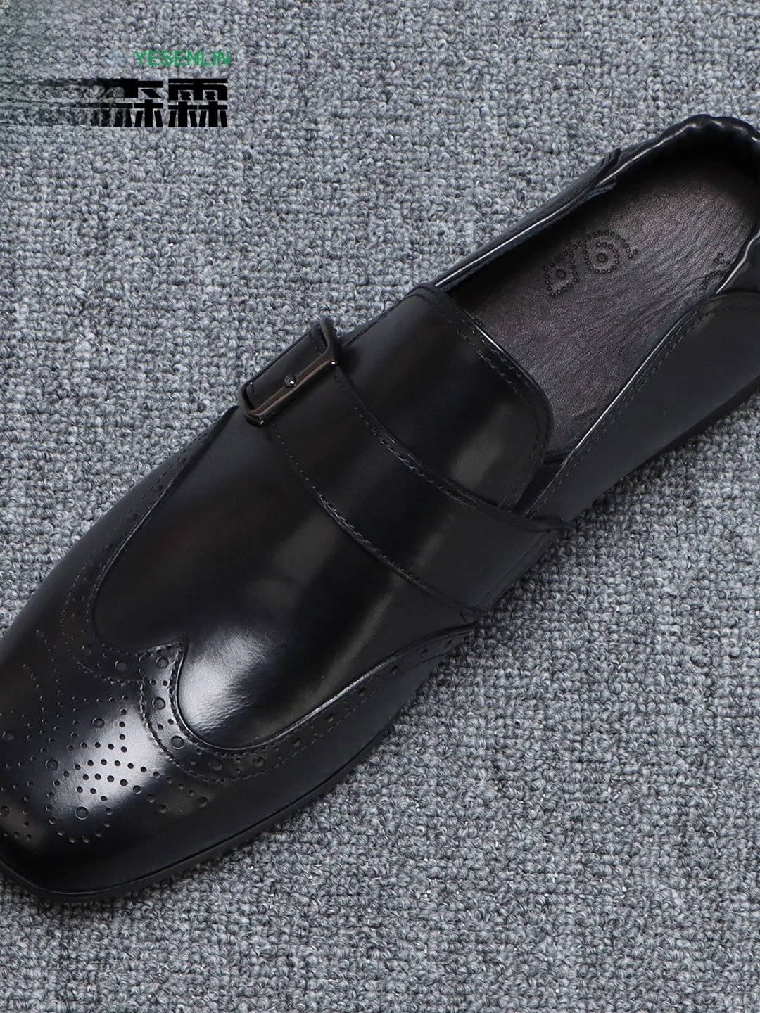 72805-wknrq6.jpg Zapatos de cuero para hombre Brooks, zapatos informales de negocios negros de piel de vaca a la moda, calzado fácil de usar p... - Imagen 1