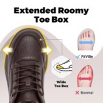 FitVille Zapatos de vestir para hombre, zapatos formales anchos de cuero para hombre, zapatos de boda informales transpirables de lujo, antideslizantes, talla 40-50 - Imagen 2