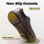 FitVille Zapatos de vestir para hombre, zapatos formales anchos de cuero para hombre, zapatos de boda informales transpirables de lujo, antideslizantes, talla 40-50 - Imagen 3