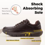 FitVille Zapatos de vestir para hombre, zapatos formales anchos de cuero para hombre, zapatos de boda informales transpirables de lujo, antideslizantes, talla 40-50 - Imagen 6
