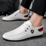 Mocasines Modernos y Versátiles para Hombre, de Color Sólido, con Cordones, Cómodos, Casuales de Negocios - Imagen 6