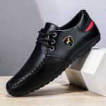 Mocasines Modernos y Versátiles para Hombre, de Color Sólido, con Cordones, Cómodos, Casuales de Negocios - Imagen 5