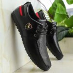 Mocasines Modernos y Versátiles para Hombre, de Color Sólido, con Cordones, Cómodos, Casuales de Negocios - Imagen 2
