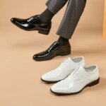 Zapatos clásicos de charol para hombre, calzado de cuero brillante, Formal, para negocios, oficina, boda, con cordones, talla grande 38-49 - Imagen 6