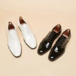Zapatos clásicos de charol para hombre, calzado de cuero brillante, Formal, para negocios, oficina, boda, con cordones, talla grande 38-49 - Imagen 5
