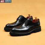 Zapatos Oxford de cuero genuino de lujo para hombre, zapatos clásicos negros y marrones, vestido Brogue con cordones, zapatos formales para boda, oficina y negocios - Imagen 4