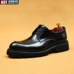 Zapatos Oxford de cuero genuino de lujo para hombre, zapatos clásicos negros y marrones, vestido Brogue con cordones, zapatos formales para boda, oficina y negocios - Imagen 5