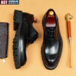 Zapatos Oxford de cuero genuino de lujo para hombre, zapatos clásicos negros y marrones, vestido Brogue con cordones, zapatos formales para boda, oficina y negocios - Imagen 3