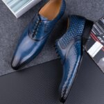 Venta al por mayor de fábrica, zapatos de cuero para hombres, vestido de lujo, trajes de fiesta de boda para oficina, calzado a juego, zapato de hombre de negocios de moda hecho a mano - Imagen 4