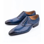 Venta al por mayor de fábrica, zapatos de cuero para hombres, vestido de lujo, trajes de fiesta de boda para oficina, calzado a juego, zapato de hombre de negocios de moda hecho a mano - Imagen 3