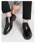 Zapatos Oxford de talla grande a la moda para hombre, primavera y otoño, nuevos zapatos de vestir de encaje de diseñador, zapatos de cuero informales de negocios para hombre - Imagen 6