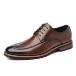 Zapatos Oxford de talla grande a la moda para hombre, primavera y otoño, nuevos zapatos de vestir de encaje de diseñador, zapatos de cuero informales de negocios para hombre