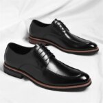 Zapatos Oxford de talla grande a la moda para hombre, primavera y otoño, nuevos zapatos de vestir de encaje de diseñador, zapatos de cuero informales de negocios para hombre - Imagen 5
