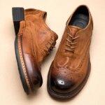 Zapatos Vintage de cuero genuino para hombre, zapatos de alta calidad, vestido Formal clásico de lujo para hombre, zapato clásico elegante italiano de Cuero de vaca negro - Imagen 6