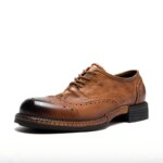 Zapatos Vintage de cuero genuino para hombre, zapatos de alta calidad, vestido Formal clásico de lujo para hombre, zapato clásico elegante italiano de Cuero de vaca negro