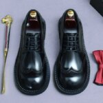 Zapatos Brogue Retro para Hombre, de Cuero Genuino de Lujo, Punta Redonda, Hechos a Mano, Planos, Color Marrón y Negro, para Bodas y Eventos Sociales - Imagen 3