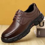 Zapatos Casuales de Cuero para Hombre, Suela Suave Antideslizante, Resistentes al Desgaste, Zapatos Formales de Negocios, Zapatos de Moda para Papá, Cómodos y Transpirables