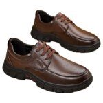 Zapatos Casuales de Cuero para Hombre, Suela Suave Antideslizante, Resistentes al Desgaste, Zapatos Formales de Negocios, Zapatos de Moda para Papá, Cómodos y Transpirables - Imagen 6