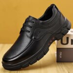 Zapatos Casuales de Cuero para Hombre, Suela Suave Antideslizante, Resistentes al Desgaste, Zapatos Formales de Negocios, Zapatos de Moda para Papá, Cómodos y Transpirables - Imagen 2