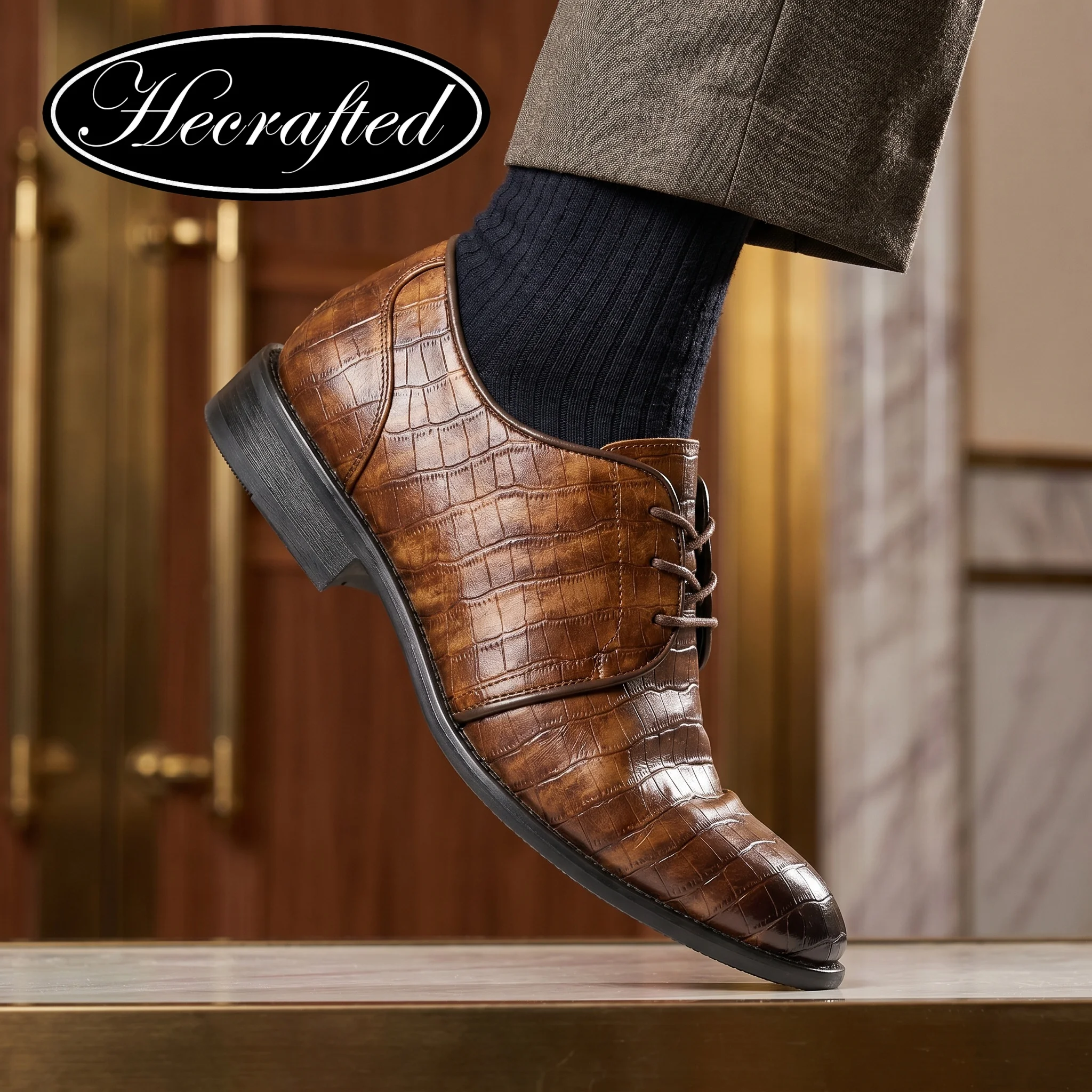 73265-xrs8hk.jpg Zapatos de cuero para hombre, elegantes, cómodos y formales para negocios. - Imagen 1