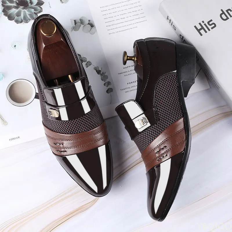 73292-ouibox.jpg Nuevos zapatos informales para hombre, ropa formal de negocios de talla grande, versátiles para bodas, zapatos artísticos retro simples y cómodos para hombre - Imagen 1