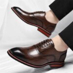 Zapatos de Cuero Brogue para Hombre, Elegantes y Cómodos, Formales para Negocios, Estilo Derby, Diseño Floral Tallado, Estilo Británico - SJ2001 - Imagen 6